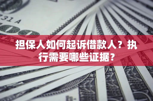 武汉担保人如何起诉借款人？执行需要哪些证据？