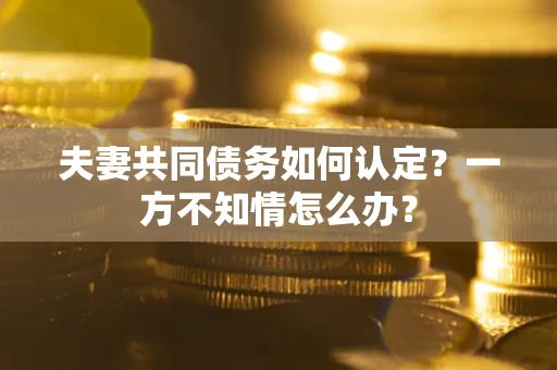 武汉夫妻共同债务如何认定？一方不知情怎么办？