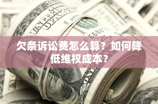 武汉欠条诉讼费怎么算？如何降低维权成本？