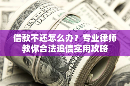 武汉借款不还怎么办？专业律师教你合法追债实用攻略